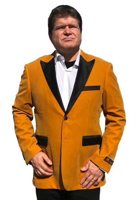 Men's Gold Velvet ~ Big And Tall Blazer / Sport Coat - AlbertoNardoniStore