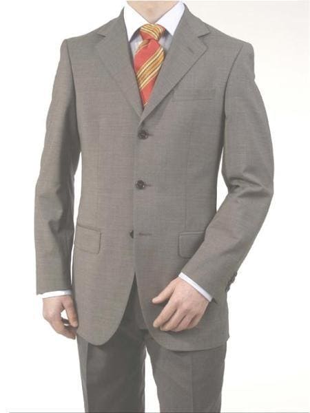 Men's Medium Gray Light Gray 3 Buttons Fully Lined On Sale - AlbertoNardoniStore