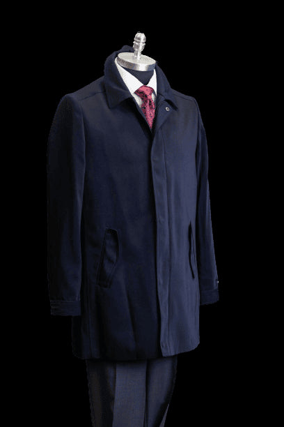 Men's Navy Raincoat 3/4 Length - AlbertoNardoniStore