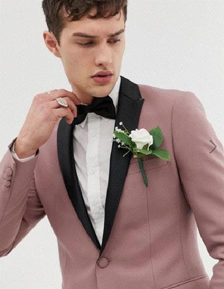 Men's Velvet Tuxedo Rose Black And Gold Tuxedo - AlbertoNardoniStore