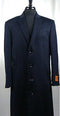 Men's Wool Blend 4 Button Navy Blue Bravo Top Overcoat - AlbertoNardoniStore