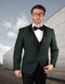 Mens 1 button single breasted shawl lapel green tuxedo - AlbertoNardoniStore