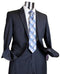 Mens 100 Percent Wool Suits - Dark Blue Business Suit - AlbertoNardoniStore