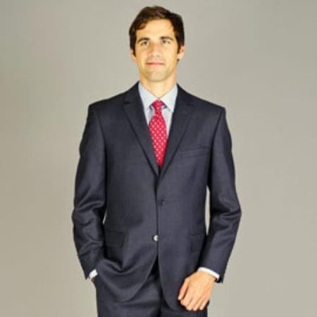 Mens 100 Percent Wool Suits - Gray Business Suit - AlbertoNardoniStore