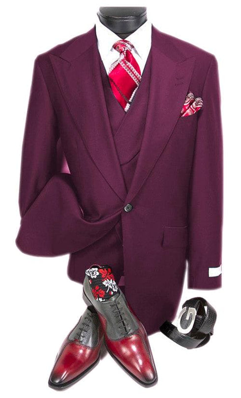 Mens 1930s Suits - Plum Suit - AlbertoNardoniStore