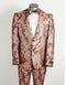 Mens 2 Button Dusty Rose & Pink Floral Paisley Prom & Wedding Tuxedo - AlbertoNardoniStore