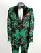 Mens 2 Button Hunter Green, Gold, & Black Floral Paisley Tuxedo - AlbertoNardoniStore