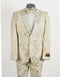 Mens 2 Button Ivory & Gold Foil Floral Paisley Prom & Wedding Tuxedo - AlbertoNardoniStore