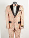 Mens 2 Button Light Baby Pink & Gold Floral Paisley Tuxedo - AlbertoNardoniStore