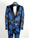 Mens 2 Button Royal Blue and Gold Foil Paisley Tuxedo - AlbertoNardoniStore