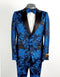 Mens 2 Button Royal Blue Floral Paisley Tuxedo - AlbertoNardoniStore