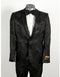 Mens 2 Button Shiny Black on Black Floral Paisley Prom & Wedding Tuxedo - AlbertoNardoniStore