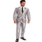 Mens 2 Piece Silver Notch Lapel Sharkskin Italian Styled Suit - AlbertoNardoniStore