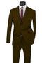 Mens Basic 2 Button Classic Fit Poplin Suit in Brown - AlbertoNardoniStore