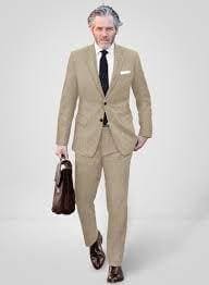 Mens Beige Tweed Suit - AlbertoNardoniStore