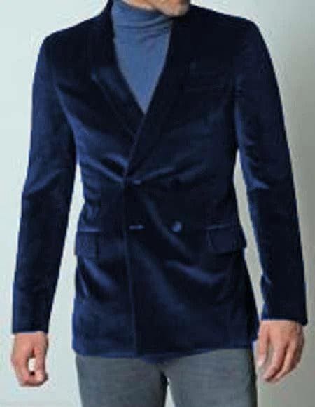 Mens Big and Tall Navy Blue Blazer - AlbertoNardoniStore