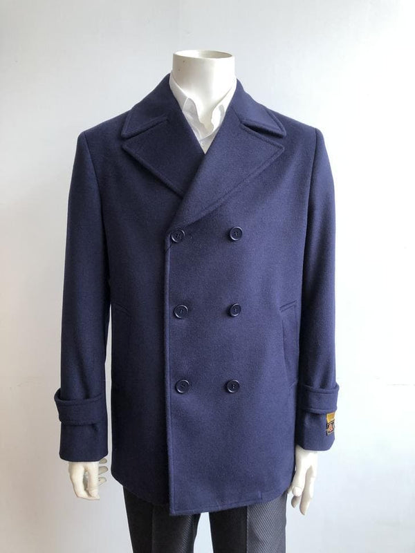 Mens Big and Tall Peacoat - Big and Tall Overcoats - Wool Peacoat - AlbertoNardoniStore