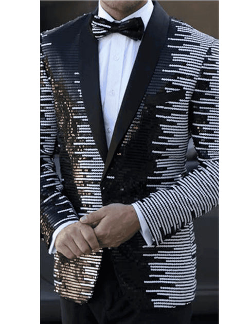 Mens Black & White Dinner Jacket - Mens Evening jackets - Tuxedo Dinner Jacket - AlbertoNardoniStore