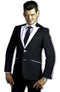 Mens Black Peak Lapel Suit - AlbertoNardoniStore