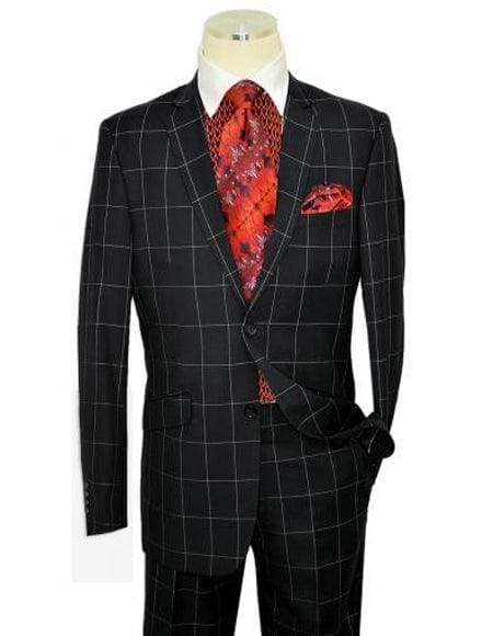 Mens Black Plaid Sport Coat - AlbertoNardoniStore