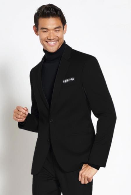 Mens Black Turtleneck Suit - Including Sweater - AlbertoNardoniStore