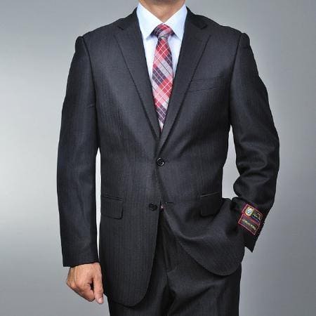 Mens Black Tweed Suit - Black Wool Suit - Winter Fabric Heavy Suit - AlbertoNardoniStore