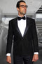 Mens Black Velvet Blazer - AlbertoNardoniStore