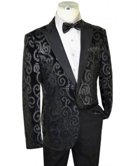 Mens Black Velvet Blazer - AlbertoNardoniStore