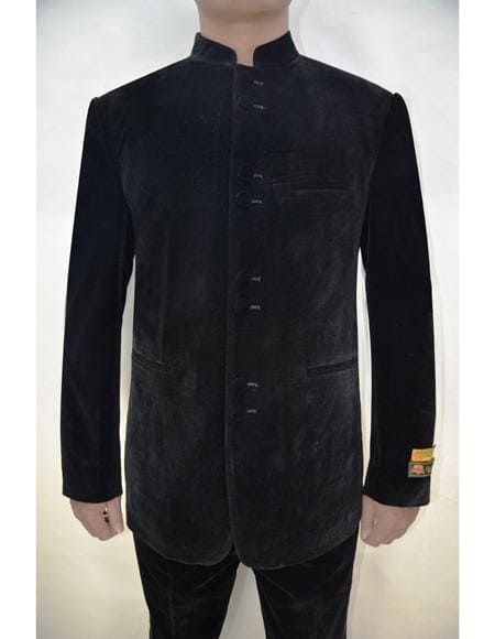 Mens Black Velvet Blazer - AlbertoNardoniStore