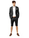 Mens Blazer With Shorts - Black Suit - AlbertoNardoniStore