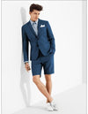 Mens Blazer With Shorts - Denim Blue Suit - AlbertoNardoniStore