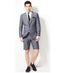 Mens Blazer With Shorts - Gray Suit - AlbertoNardoniStore