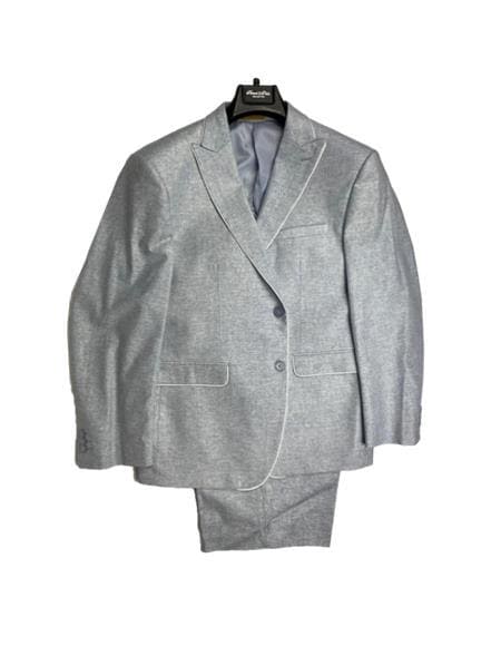 Mens Blazer With Shorts - Grey Suit - AlbertoNardoniStore