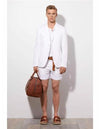 Mens Blazer With Shorts - White Suit - AlbertoNardoniStore