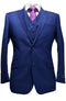 Mens Blue 3 Piece Suit - Blue Vested Suit - AlbertoNardoniStore