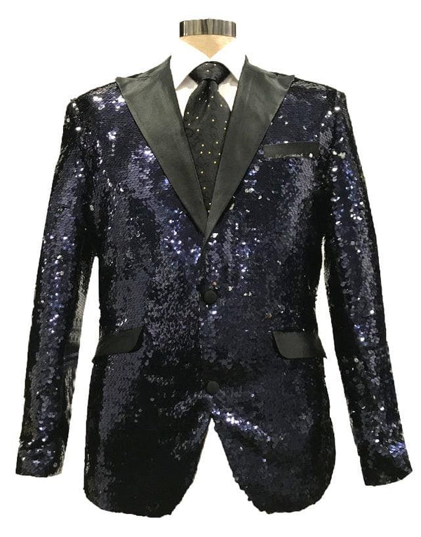 Mens Blue Sequin Blazer - AlbertoNardoniStore