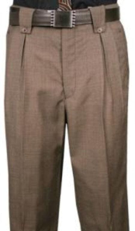 Mens Brown Houndstooth Dress Pants - AlbertoNardoniStore