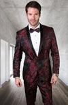 Mens Burgundy Slim Fit Suit - AlbertoNardoniStore