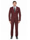 Mens Burgundy Slim Fit Suit - AlbertoNardoniStore