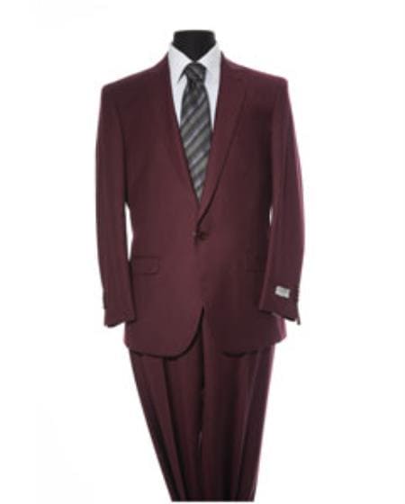 Mens Burgundy Slim Fit Suit - AlbertoNardoniStore