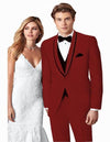 Mens Burgundy Slim Fit Suit - AlbertoNardoniStore