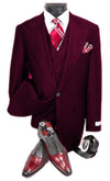 Mens Burgundy Slim Fit Suit - AlbertoNardoniStore