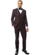 Mens Burgundy Slim Fit Suit - AlbertoNardoniStore