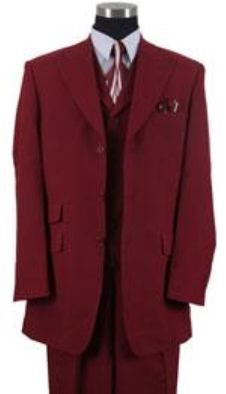 Mens Burgundy Slim Fit Suit - AlbertoNardoniStore