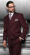 Mens Burgundy Slim Fit Suit - AlbertoNardoniStore