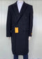 Mens Cashmere Blend Black Coat Long length - Cashmere Long Overcoat - AlbertoNardoniStore