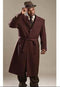 Mens Cashmere Blend Brown Coat Long length - Cashmere Long Overcoat - AlbertoNardoniStore