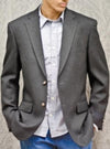 Mens Charcoal Blazer - 2-Button Poly Cheap Priced Unique Fashion Designer Men's Dress Blazers Sale Charcoal Gray ~ Grey Sport Jacket / Coat - AlbertoNardoniStore