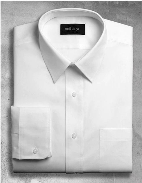 Mens Classic 100% Cotton Spread Collar Dress Shirt in White - Wholesale Mens Dress Shirts (Minimum 20PC ) $26 - AlbertoNardoniStore