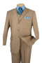 Mens Classic 3 Button Vested Dress Suit in Beige - AlbertoNardoniStore